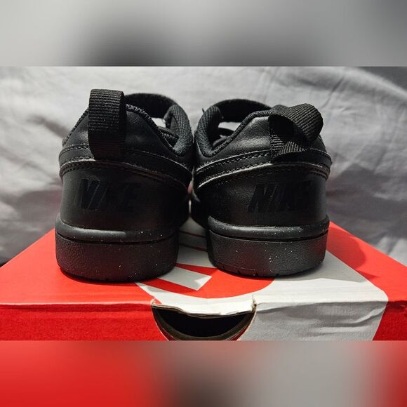 Nike Court Borough low recraft Black Velcro Sneakers 1y - Picture 3 of 5